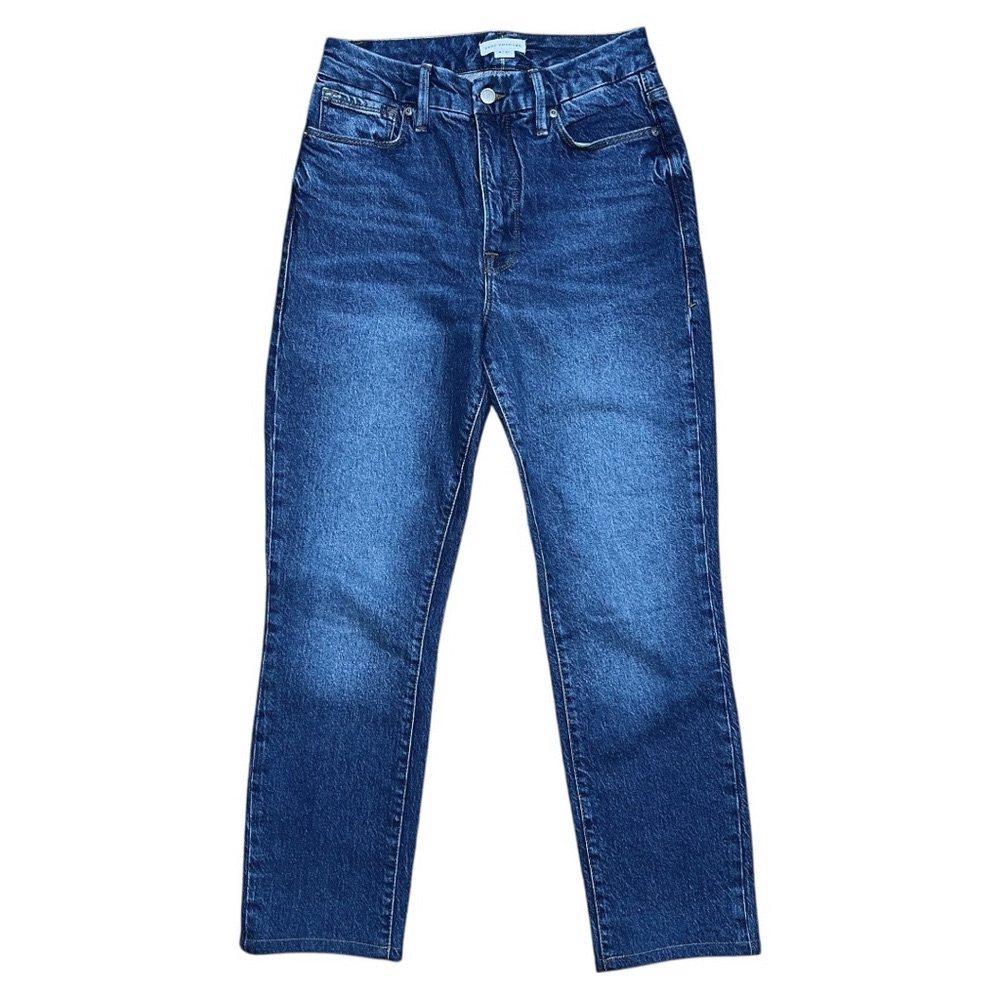 Good American Slim Straight High Rise Crop Jeans Sz 4/27